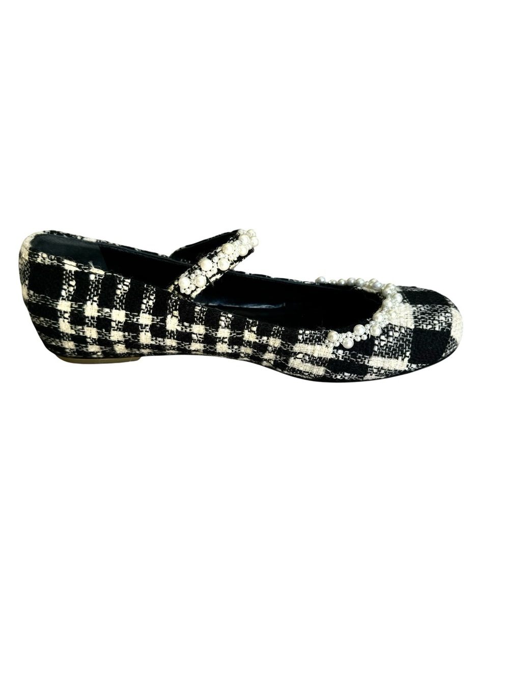 Simone Rocha Mary Jane Tweed Pearl Flats - Picture 6 of 15